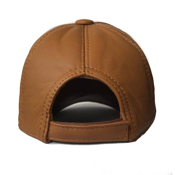 Genuine Sheepskin Leather Cap Dad Hat - Picture 4 of 6